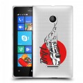 Полупрозрачный дизайнерский пластиковый чехол для Microsoft Lumia 435 Прозрачный дрифт