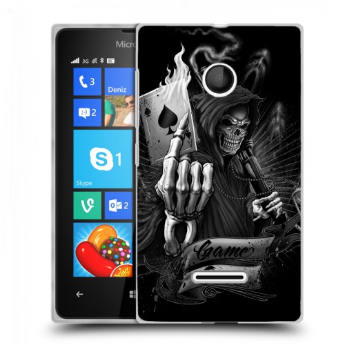 Дизайнерский пластиковый чехол для Microsoft Lumia 435 Скелет и туз