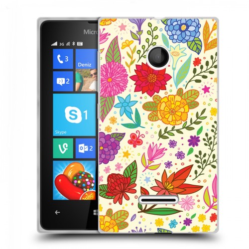 Дизайнерский пластиковый чехол для Microsoft Lumia 435 Цветочные мотивы