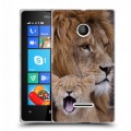 Дизайнерский пластиковый чехол для Microsoft Lumia 435 Львы
