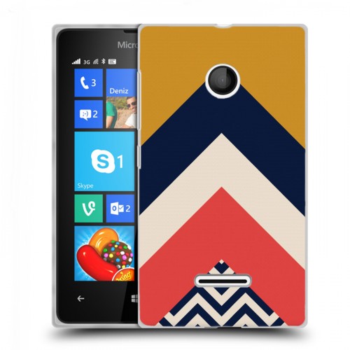 Дизайнерский пластиковый чехол для Microsoft Lumia 435 Блоки шевроны