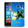 Дизайнерский пластиковый чехол для Microsoft Lumia 435 Minecraft