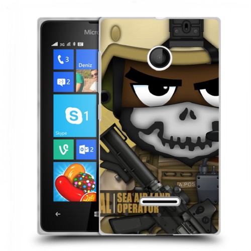 Дизайнерский пластиковый чехол для Microsoft Lumia 435 Армейцы мультяшки