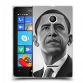 Дизайнерский пластиковый чехол для Microsoft Lumia 435 Барак Обама