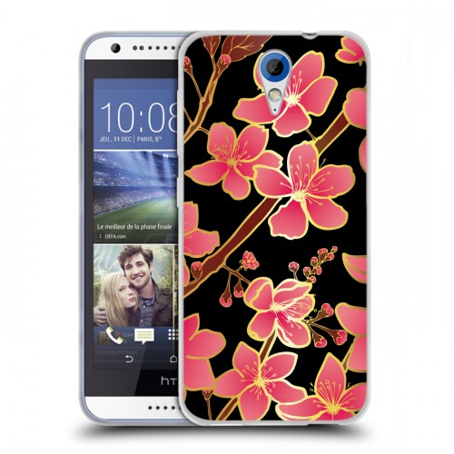 Дизайнерский пластиковый чехол для HTC Desire 620 Люксовые цветы