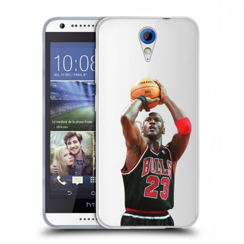 Полупрозрачный дизайнерский пластиковый чехол для HTC Desire 620 НБА