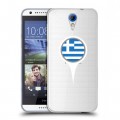 Полупрозрачный дизайнерский пластиковый чехол для HTC Desire 620 флаг греции