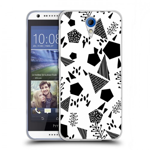 Дизайнерский пластиковый чехол для HTC Desire 620 Черно-белые тенденции