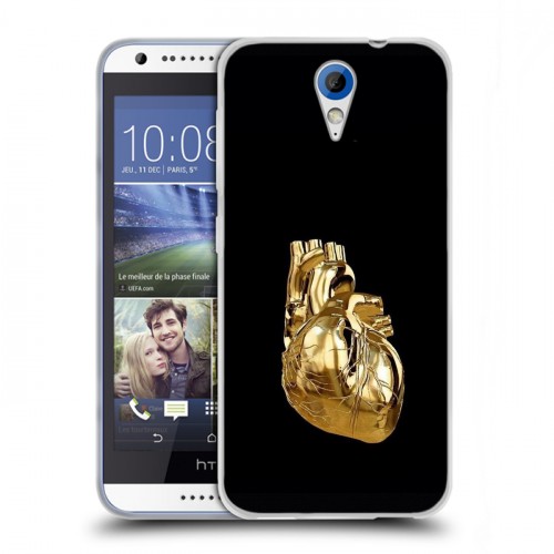 Дизайнерский пластиковый чехол для HTC Desire 620 Черное золото