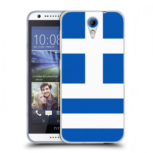 Дизайнерский пластиковый чехол для HTC Desire 620 Флаг Греции