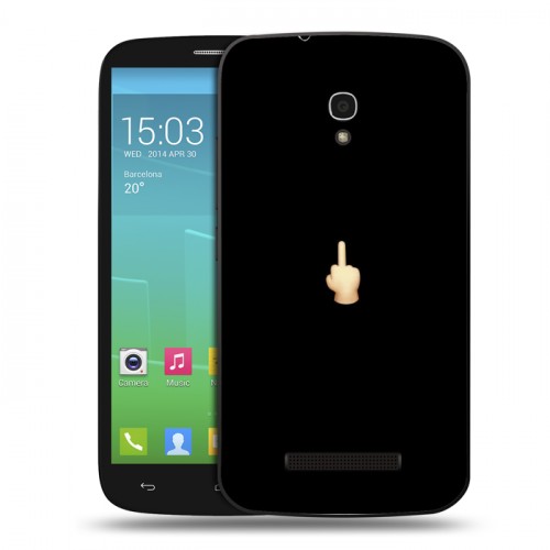 Дизайнерский пластиковый чехол для Alcatel One Touch Pop S9 Черно и кратко