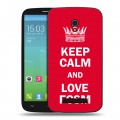 Дизайнерский пластиковый чехол для Alcatel One Touch Pop S9 Red White Fans