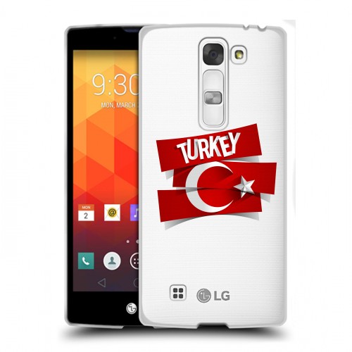 Полупрозрачный дизайнерский пластиковый чехол для LG Magna Флаг Турции