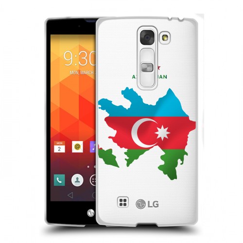 Полупрозрачный дизайнерский пластиковый чехол для LG Magna Флаг Азербайджана