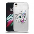 Полупрозрачный дизайнерский пластиковый чехол для Alcatel One Touch Idol 3 (4.7) Прозрачные кошки