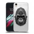 Полупрозрачный дизайнерский пластиковый чехол для Alcatel One Touch Idol 3 (4.7) Прозрачные обезьяны