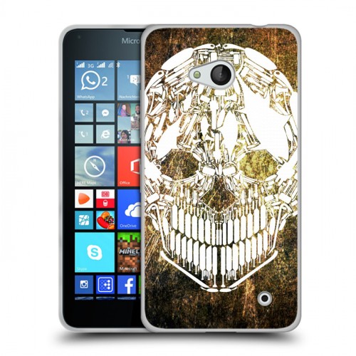Дизайнерский пластиковый чехол для Microsoft Lumia 640 Текстурные черепа