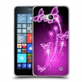 Дизайнерский пластиковый чехол для Microsoft Lumia 640 Бабочки фиолетовые
