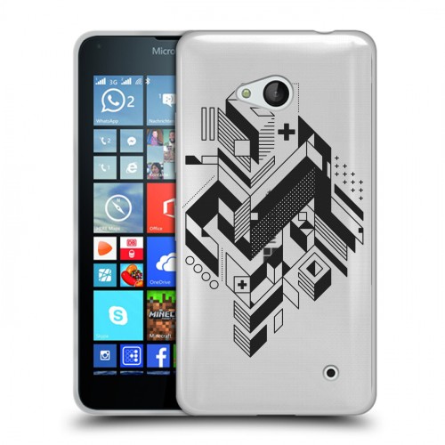 Полупрозрачный дизайнерский силиконовый чехол для Microsoft Lumia 640 Абстракции 3
