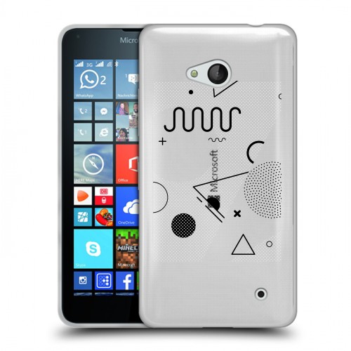 Полупрозрачный дизайнерский пластиковый чехол для Microsoft Lumia 640 Абстракции 1