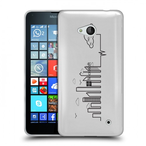 Полупрозрачный дизайнерский пластиковый чехол для Microsoft Lumia 640 Прозрачные города