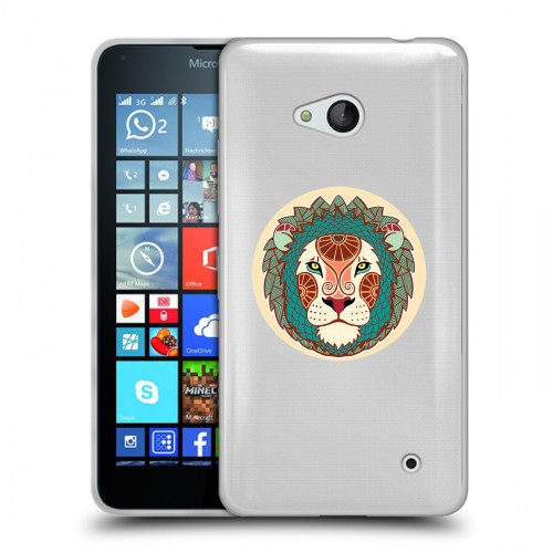 Полупрозрачный дизайнерский пластиковый чехол для Microsoft Lumia 640 Прозрачные знаки зодиака