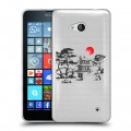 Полупрозрачный дизайнерский пластиковый чехол для Microsoft Lumia 640 Прозрачная япония