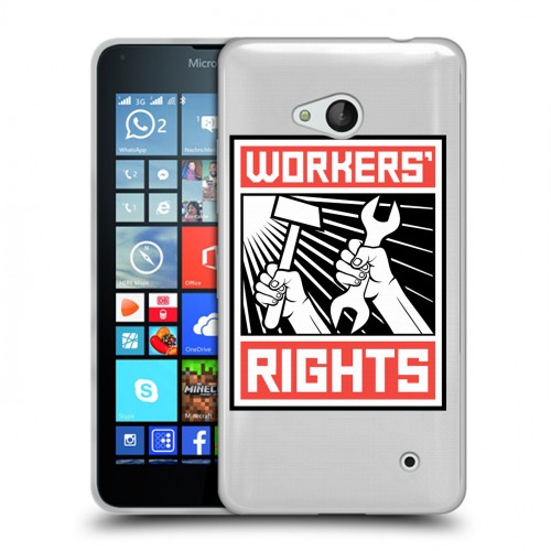 Полупрозрачный дизайнерский силиконовый чехол для Microsoft Lumia 640 Флаг СССР