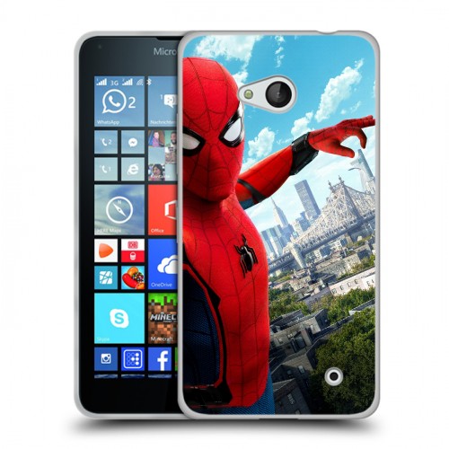 Дизайнерский пластиковый чехол для Microsoft Lumia 640 Человек - паук