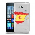 Полупрозрачный дизайнерский пластиковый чехол для Microsoft Lumia 640 флаг Испании