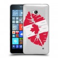 Полупрозрачный дизайнерский пластиковый чехол для Microsoft Lumia 640 Флаг Канады