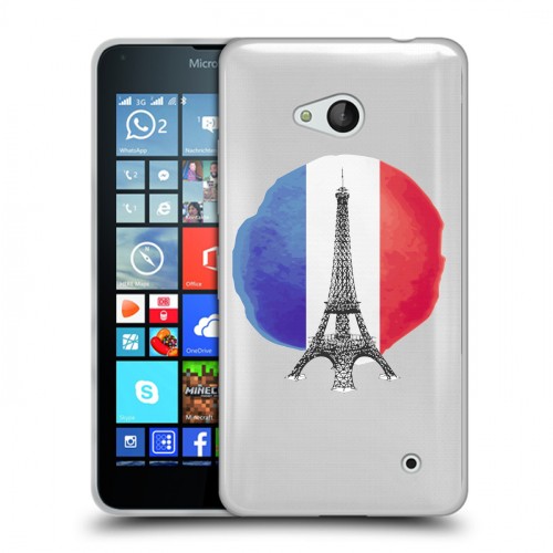 Полупрозрачный дизайнерский силиконовый чехол для Microsoft Lumia 640 Флаг Франции