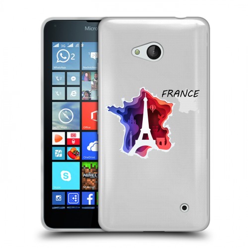 Полупрозрачный дизайнерский пластиковый чехол для Microsoft Lumia 640 Флаг Франции