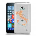 Полупрозрачный дизайнерский пластиковый чехол для Microsoft Lumia 640 Флаг Италии