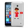 Полупрозрачный дизайнерский пластиковый чехол для Microsoft Lumia 640 флаг Киргизии