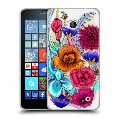 Дизайнерский пластиковый чехол для Microsoft Lumia 640 Цветочная акварель