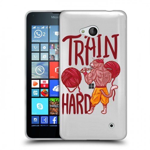 Полупрозрачный дизайнерский пластиковый чехол для Microsoft Lumia 640 Прозрачные пауэрлифтинг