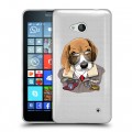 Полупрозрачный дизайнерский силиконовый чехол для Microsoft Lumia 640 Прозрачные собаки