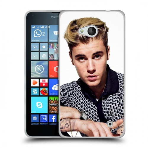 Дизайнерский пластиковый чехол для Microsoft Lumia 640 Джастин Бибер