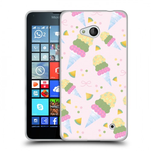 Дизайнерский силиконовый чехол для Microsoft Lumia 640 Кусочки фруктов