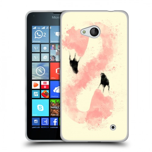 Дизайнерский пластиковый чехол для Microsoft Lumia 640 Розовые фламинго