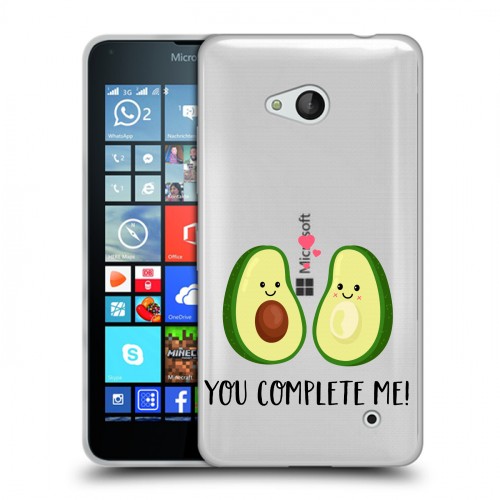Полупрозрачный дизайнерский пластиковый чехол для Microsoft Lumia 640 Парочка Авокадо