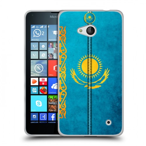 Дизайнерский пластиковый чехол для Microsoft Lumia 640 Флаг Казахстана