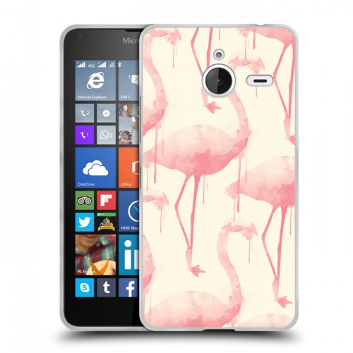 Дизайнерский пластиковый чехол для Microsoft Lumia 640 XL Розовые фламинго
