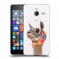 Полупрозрачный дизайнерский пластиковый чехол для Microsoft Lumia 640 XL Мятные звери
