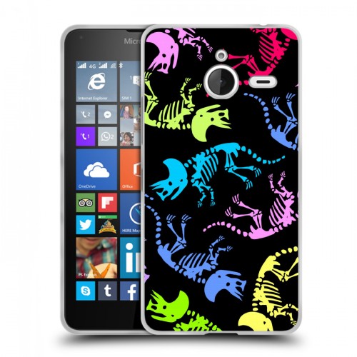 Дизайнерский пластиковый чехол для Microsoft Lumia 640 XL Узоры динозавров