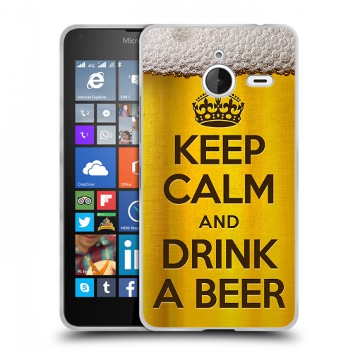 Дизайнерский пластиковый чехол для Microsoft Lumia 640 XL Пузырьки пива
