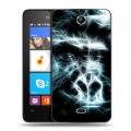 Дизайнерский силиконовый чехол для Microsoft Lumia 430 Dual SIM Пламенные животные