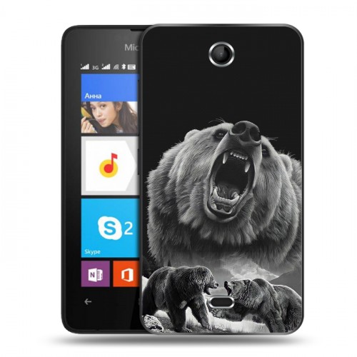 Дизайнерский силиконовый чехол для Microsoft Lumia 430 Dual SIM Схватка медведей