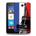 Дизайнерский силиконовый чехол для Microsoft Lumia 430 Dual SIM Флаг Франции